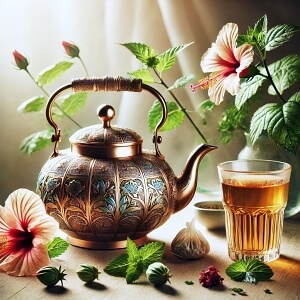 rozsa hibiszkus menta tea s